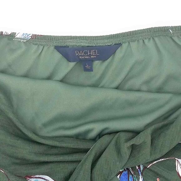 Rachel Roy Women's Lourdes Tropical Floral Twist Back Mini Dress Size Large - Picture 3 of 9